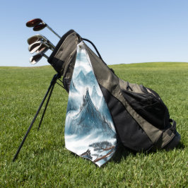 Klassieke Blauwe Rolling Bergen Schilderen Golfhanddoek