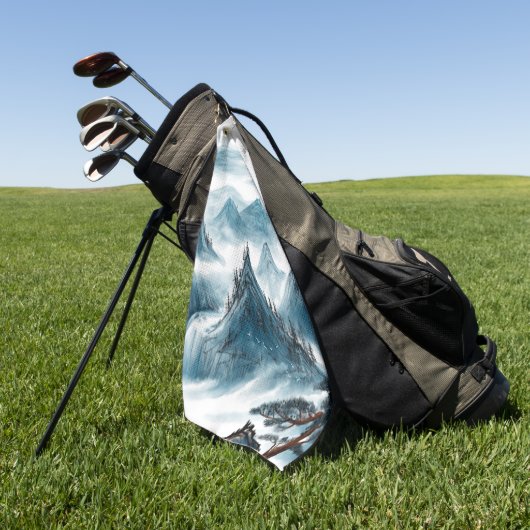 Klassieke Blauwe Rolling Bergen Schilderen Golfhanddoek (Groen)