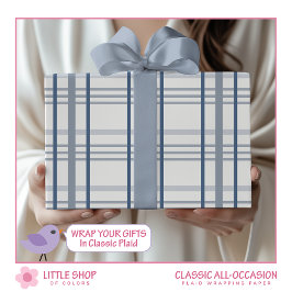 Klassieke blauwe schaal cadeaupapier