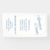 Klassieke Blauwe Script Trouw Handtekeningdranken Spandoek (Horizontaal)