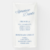 Klassieke Blauwe Script Trouw Handtekeningdranken Spandoek (Verticaal)