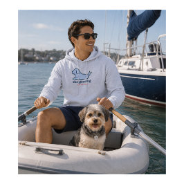 Klassieke Blauwe Streep Seersucker Honden Silhouet Hoodie