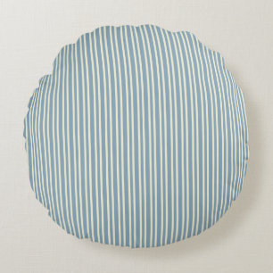Klassieke blauwe streepaccent ronde kussen