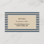 Klassieke Blauwe Strepen Ingelijste Details Bruilo Informatiekaartje (Voorkant)