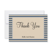 Klassieke blauwe strepen met ingevulde kaart Harte