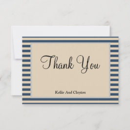 Klassieke blauwe strepen met ingevulde kaart Harte