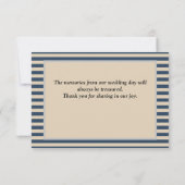 Klassieke blauwe strepen met ingevulde kaart Harte (Achterkant)