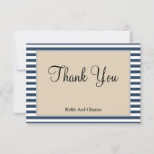 Klassieke blauwe strepen met ingevulde kaart Harte (Voorkant)