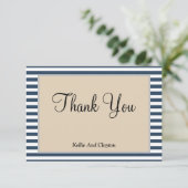 Klassieke blauwe strepen met ingevulde kaart Harte (Staand voorkant)