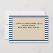 Klassieke blauwe strepen met ingevulde kaart Harte (Achterkant)