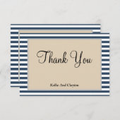 Klassieke blauwe strepen met ingevulde kaart Harte (Voorkant / Achterkant)