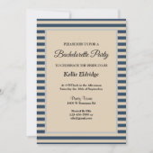 Klassieke blauwe strepen met omhuld Bachelorette Kaart (Voorkant)