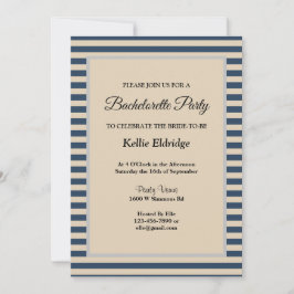 Klassieke blauwe strepen met omhuld Bachelorette Kaart