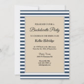 Klassieke blauwe strepen met omhuld Bachelorette Kaart (Voorkant)