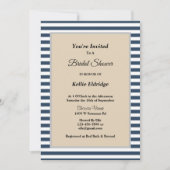 Klassieke blauwe strepen omhuld Vrijgezellenfeest Kaart (Voorkant)