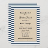 Klassieke blauwe strepen omhuld Vrijgezellenfeest Kaart (Voorkant / Achterkant)