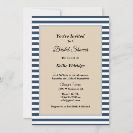 Klassieke blauwe strepen omhuld Vrijgezellenfeest Kaart