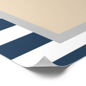 Klassieke blauwe strepes omgeven weddenschap poster (Hoek)