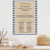 Klassieke blauwe strepes omgeven weddenschap poster (Keuken)