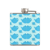 Klassieke blauwe theepot heupfles (Achterkant)