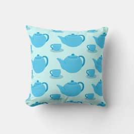 Klassieke blauwe theepot kussen