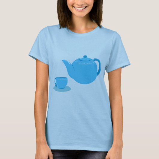 Klassieke blauwe theepot t-shirt (Voorkant)