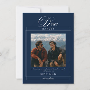 Klassieke Blauwe Trouwkaart voor de Getuige Kaart