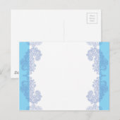 Klassieke blauwe uitnodiging template briefkaart (Voorkant / Achterkant)