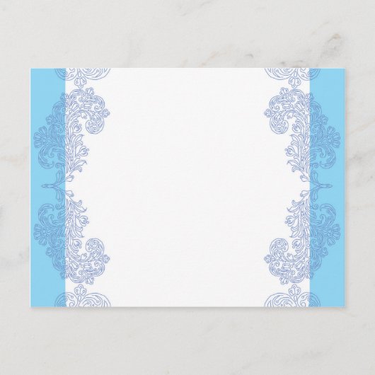 Klassieke blauwe uitnodiging template briefkaart (Voorkant)