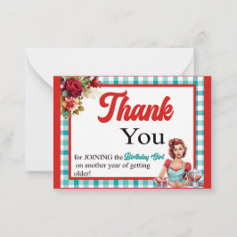 Klassieke Blauwe Verjaardagsfeest Dankkaart Notitiekaartje