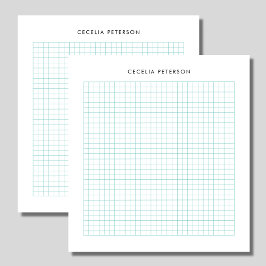 Klassieke Blauwe Vierkante Douanenaam Notitieblok