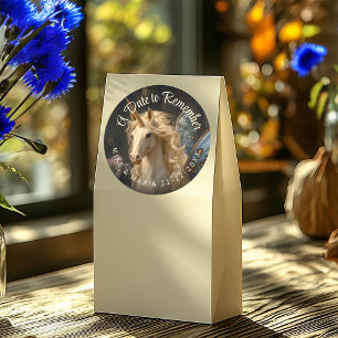 Klassieke Blauwe Vlinder Fee Eenhoorn Briefpapier Ronde Sticker