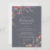 Klassieke Blauwe Wilde Bridesmaids Brunch Shower Kaart (Voorkant)