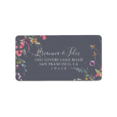 Klassieke blauwe wilde bruiloft RSVP-adreslabel Etiket (Voorkant)