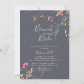 Klassieke Blauwe Wilde Brunch met de Bride Shower Kaart (Voorkant)