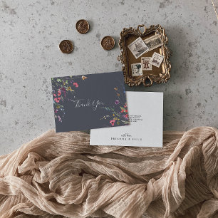 Klassieke blauwe wilde flat bruilding bedankkaart