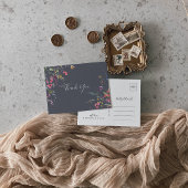 Klassieke blauwe wilde flora Hartelijk dank Briefkaart