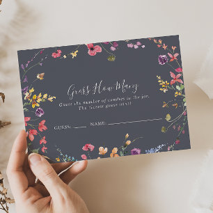 Klassieke blauwe wilde flora raad hoeveel Kaart er Visitekaartje