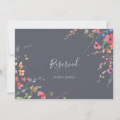 Klassieke blauwe wilde Floral bruiloft gereserveer (Voorkant)