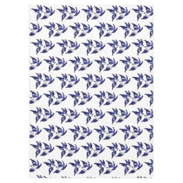 Klassieke blauwe wilde ontwerpvogels tafelkleed