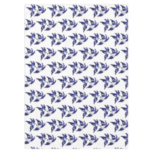 Klassieke blauwe wilde ontwerpvogels tafelkleed