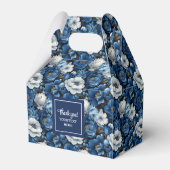 Klassieke Blauwe Witte Bloemen Aangepaste Naam Fav Bedankdoosjes (Achterkant)