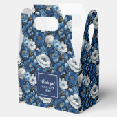Klassieke Blauwe Witte Bloemen Aangepaste Naam Fav Bedankdoosjes (Geopend)