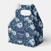 Klassieke Blauwe Witte Bloemen Aangepaste Naam Fav Bedankdoosjes (Voorkant Zijde)