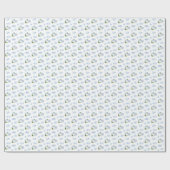 Klassieke blauwe witte bloemen en gember kruik aar cadeaupapier (Vlak)