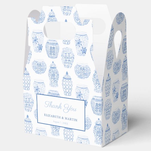 Klassieke blauwe witte gember pot dank u bruiloft bedankdoosjes (Geopend)