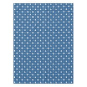 Klassieke Blauwe Witte Sneeuwvlokken Kerstbomen Tafelkleed (Voorkant)