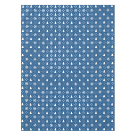 Klassieke Blauwe Witte Sneeuwvlokken Kerstbomen Tafelkleed