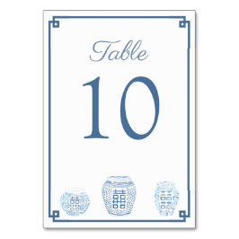 Klassieke blauwe witte Waterverf Ginger Jar Weddin Kaart