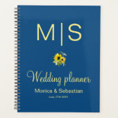 Klassieke Blauwe Zonnebloem trouwplanner Planner (Voorkant)